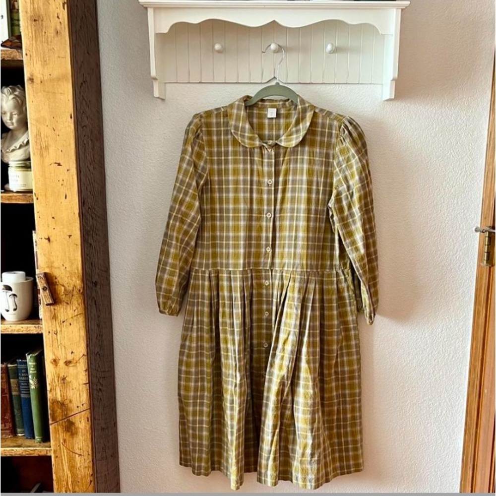 Olive Wendy Check Cottagecore Dress